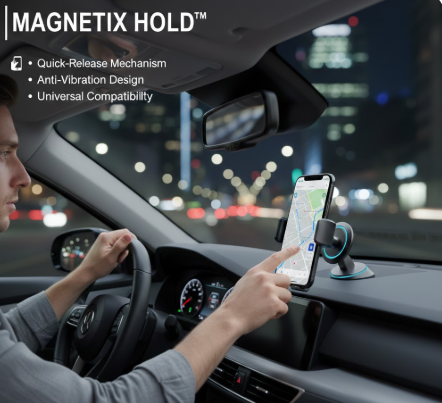 MAGNETIX HOLD™ | Mantén tu celular firme y seguro mientras conduces