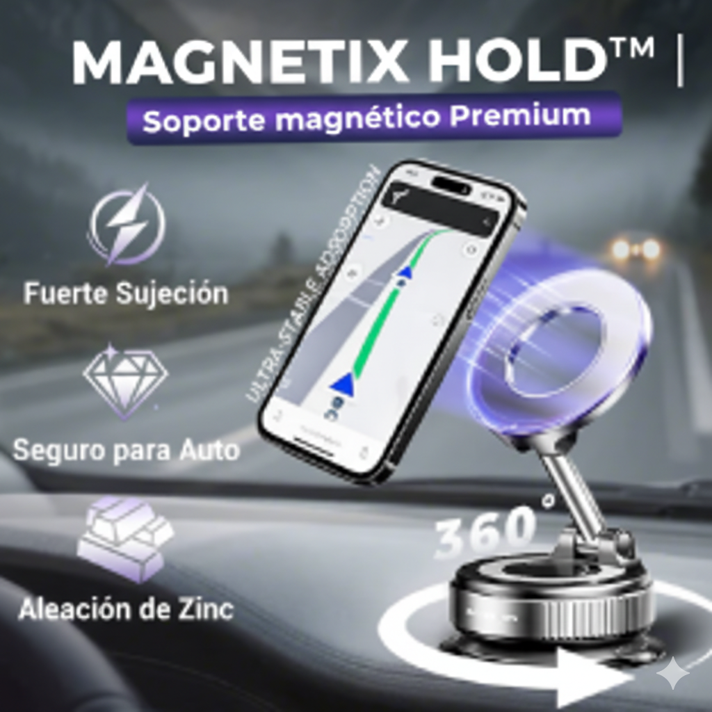 MAGNETIX HOLD™ | Mantén tu celular firme y seguro mientras conduces